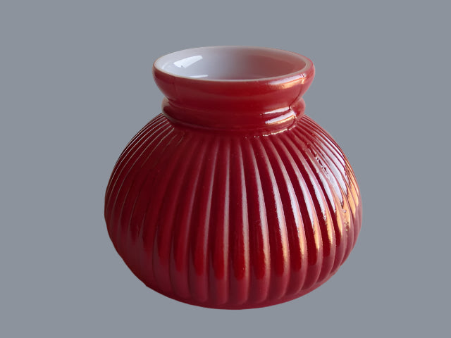 Red Ribbed Student Shade with a 6" Fitter