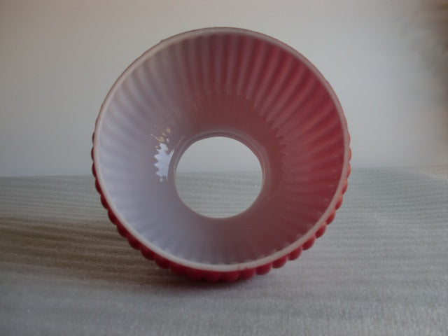 Red Ribbed Student Shade with a 6" Fitter