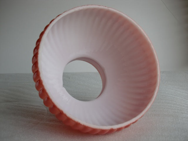 Salmon Hued Ribbed Student Shade with a 6" Fitter
