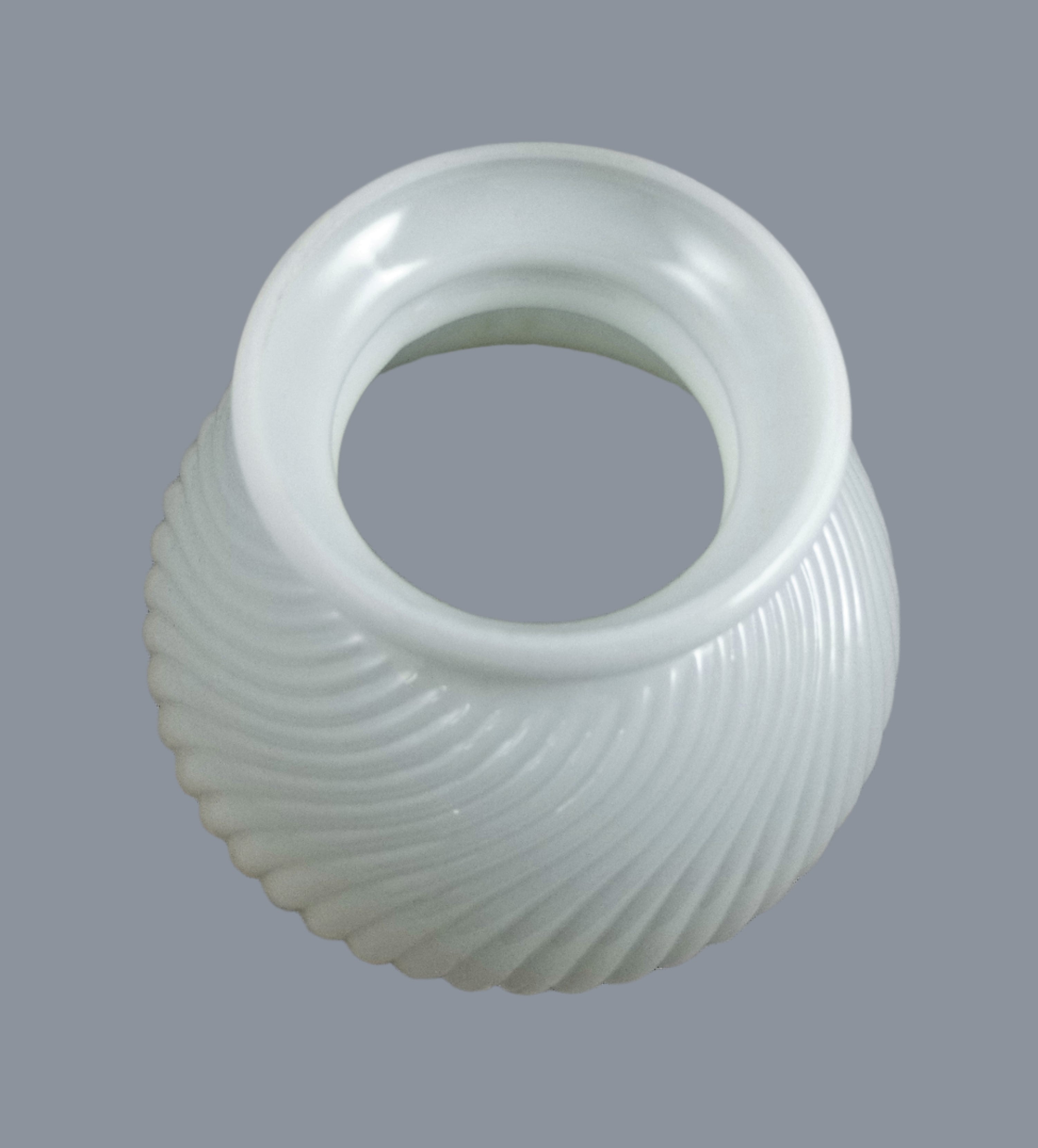 White Swirl Ribbed Student Shade with 6" Fitter