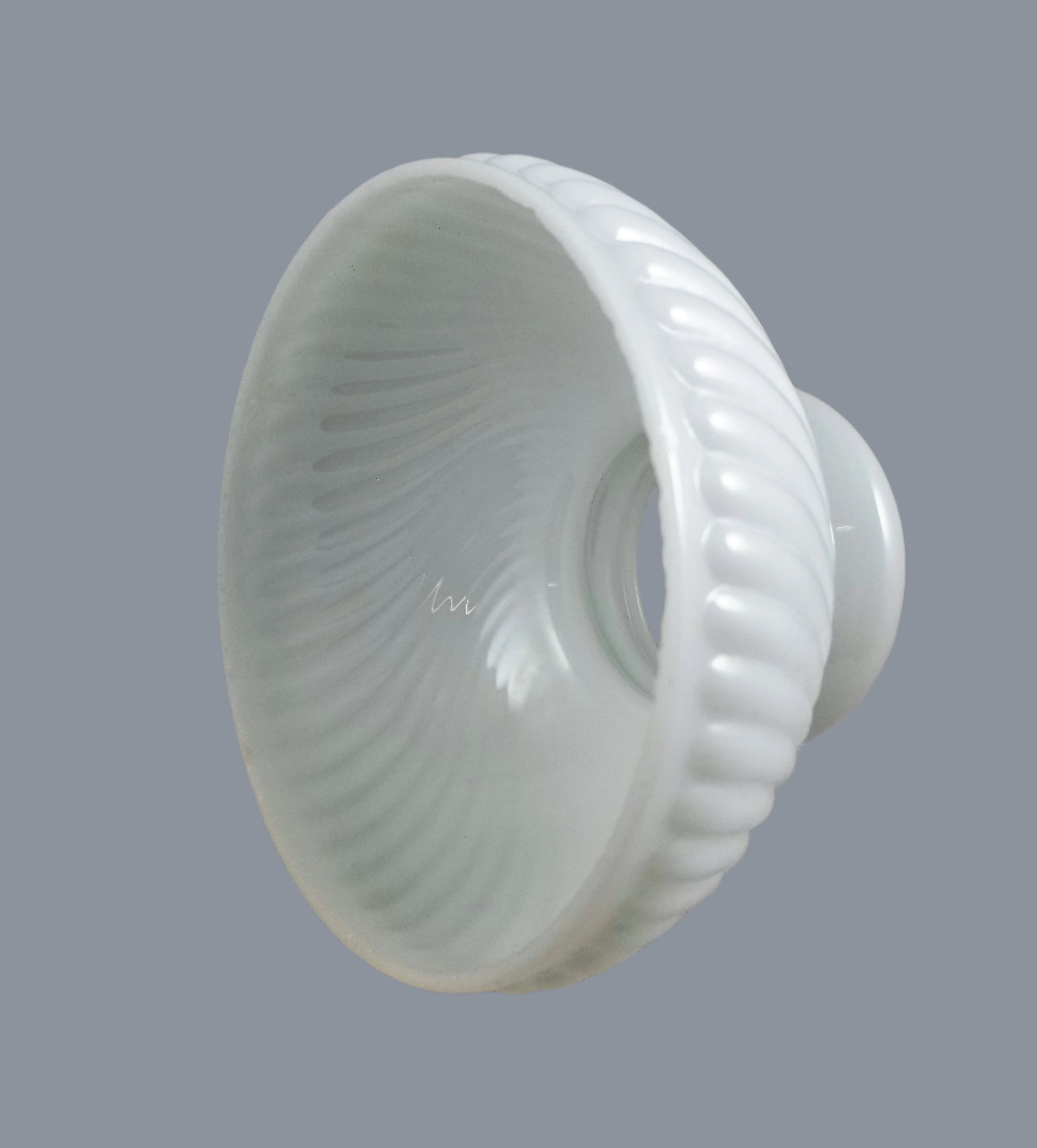 White Swirl Ribbed Student Shade with 6" Fitter