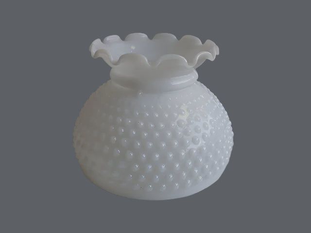 White Crimp Top Student Shade with Decorative Hobnail Design.