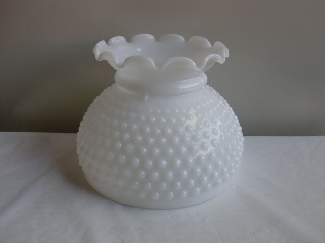 White Crimp Top Student Shade with Decorative Hobnail Design.