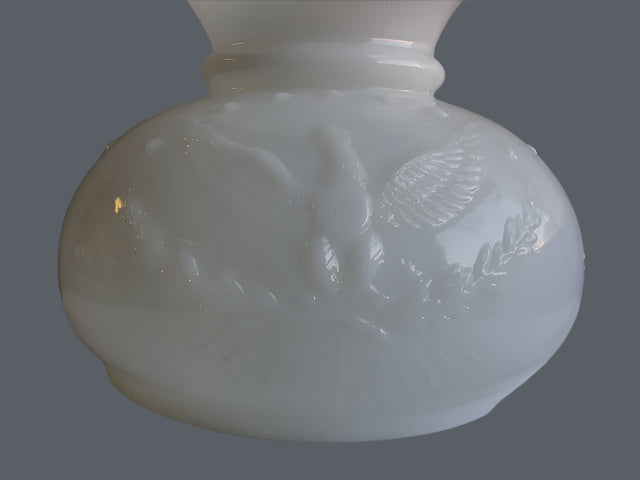 Textured Glass Shade with Patriotic Eagle Deisign.