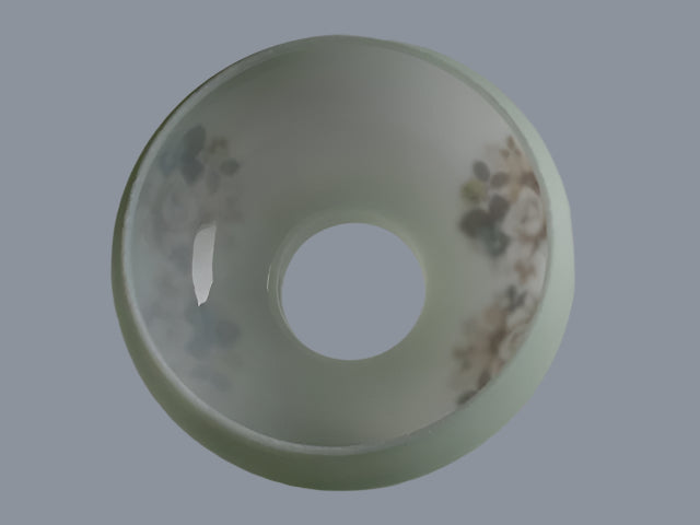 Satin Green Student Shade with Autumn Florals and a Crimp Top