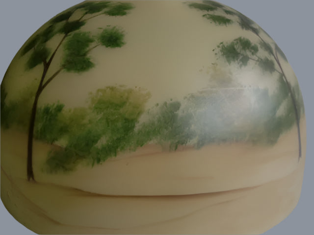 Cream Student Shade Hand-Painted with a Country Setting