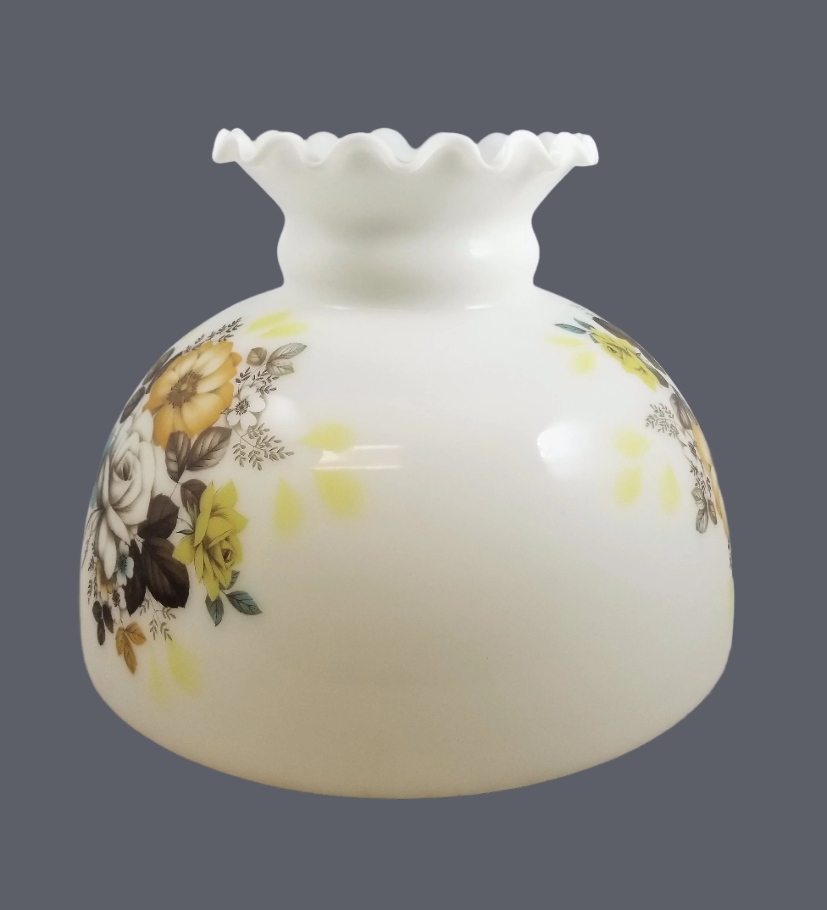 Champagne Dresden Student Shade with Autumn Florals and a Crimp Top
