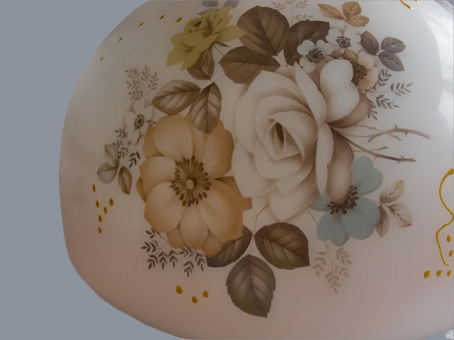 Satin Pink Student Shade with Autumn Florals and a Crimp Top shade