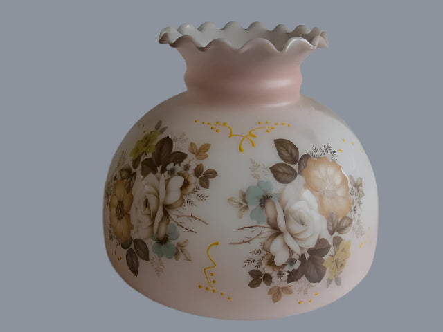 Satin Pink Student Shade with Autumn Florals and a Crimp Top shade