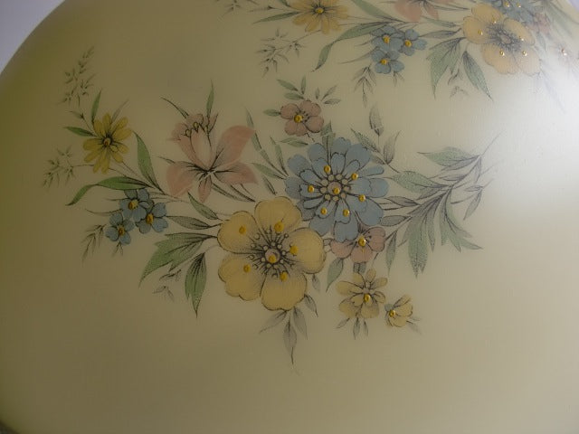 Pink, Blue, and Yellow Florals on Pale Yellow Base.