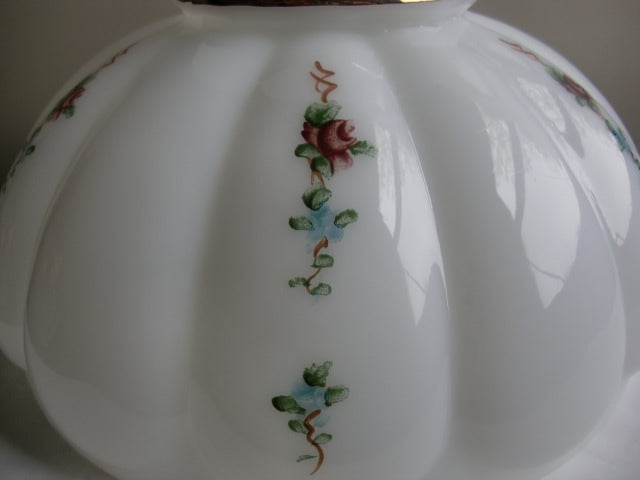 Opal Melon Student Shade with Elegant Florals and Gold Stripe