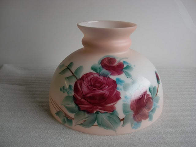 Pink Tinted Student Shade with Burgundy Roses and a 10" Fitter
