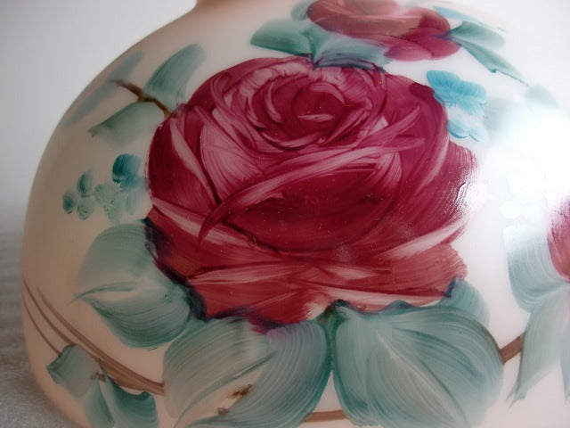 Pink Tinted Student Shade with Burgundy Roses and a 10" Fitter