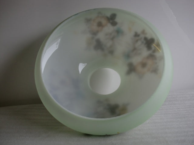 Apple Green Satin Tam-O-Shanter Shade with Autumn Florals