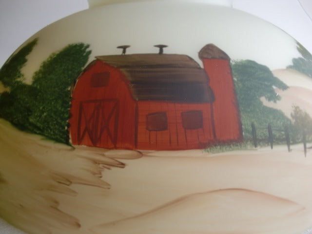Decorative Kitschy Red Barn Hand Painted Design.