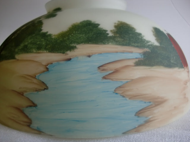 Cream Student Shade Hand-Painted with a County Setting