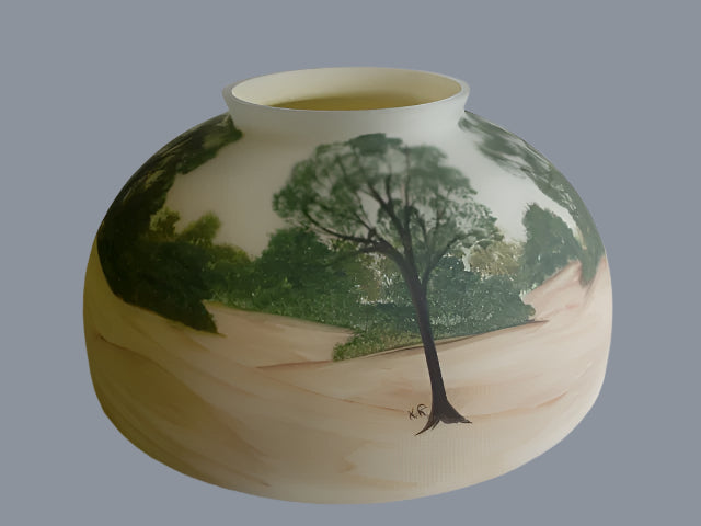 Cream Student Shade Hand-Painted with a County Setting