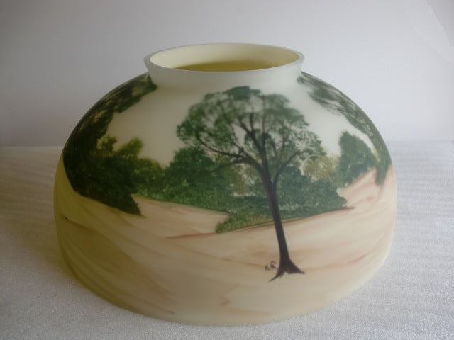 Cream Student Shade Hand-Painted with a County Setting