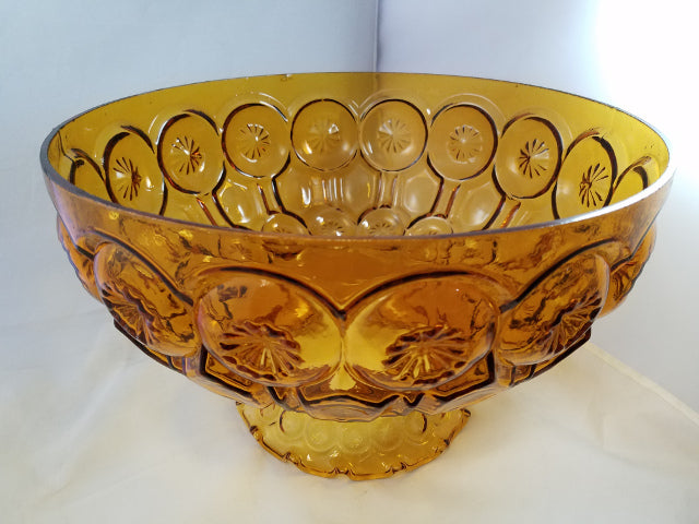 Amber Glass Shade with Decorative Textured Design.