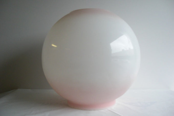 9" Opal Ball Shade with Tinted Pink Top & Bottom