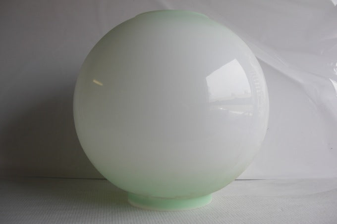 10" Opal Ball Shade with Tinted Green Top & Bottom