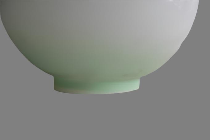 10" Opal Ball Shade with Tinted Green Top & Bottom
