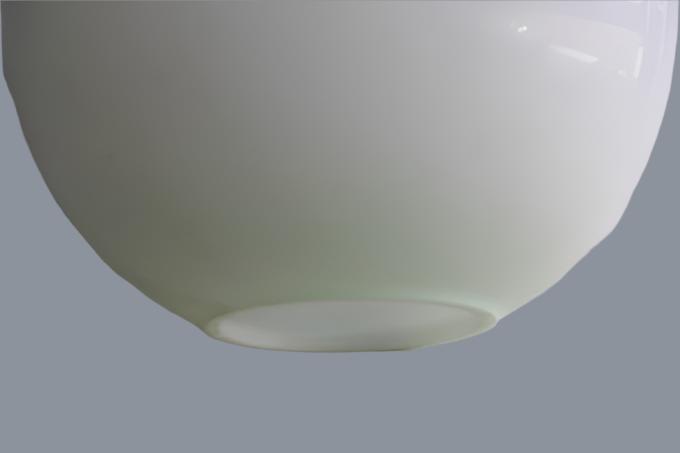 10" Opal Ball Shade with Tinted Green Top & Bottom