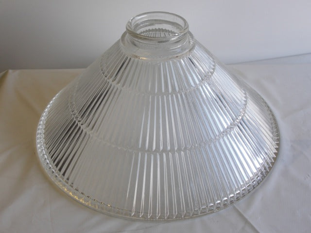 Clear Ribbed Glass Fixture Shade with a 2.25 inch Fitter.
