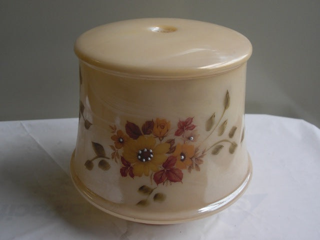 5-3/4" Floral Decorated Beige Fount