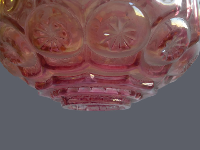 Cranberry Hued Glass Lamp Fount showcasing a 2 inch bottom hole.