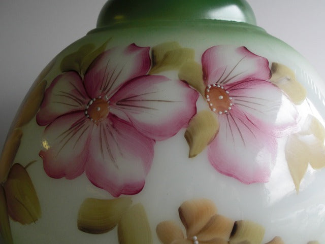 8-3/4" Hand Decorated Glass Lamp Fount