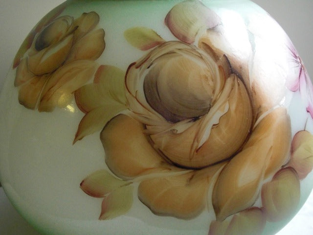 8-3/4" Hand Decorated Glass Lamp Fount