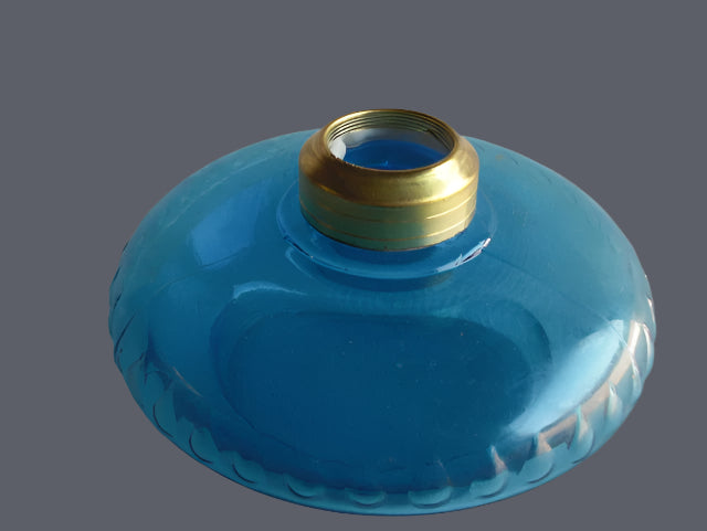 Decorative Antique Replacement Park Blue Glass Fount showcasing Brass Number 2 Piece.