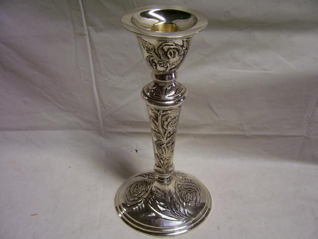 Silver Plated Candlestick 12-1/2"ht