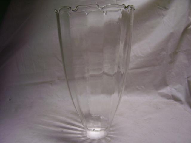 Clear Fluted Glass with Decorative Crimp Top Edge