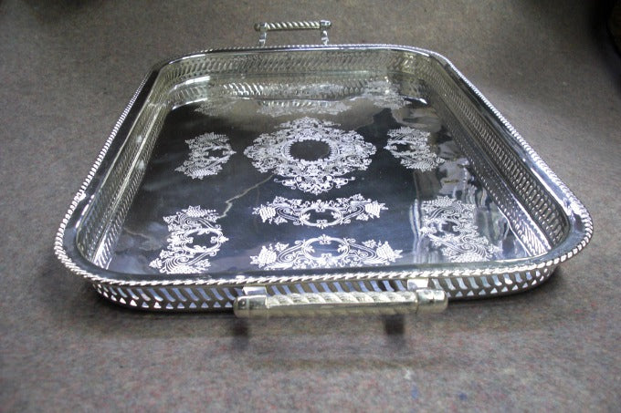 26" Length Silver Plated Tray.