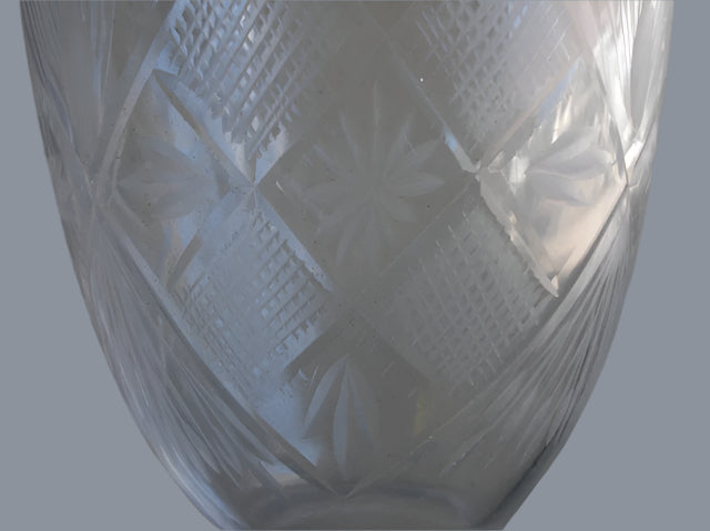 Cut Flower Leaded Crystal Glass Shade