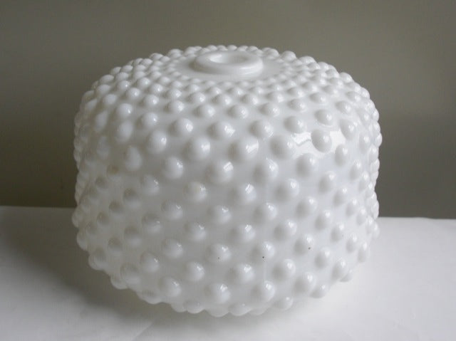 6" White Fount with Hobnail Design