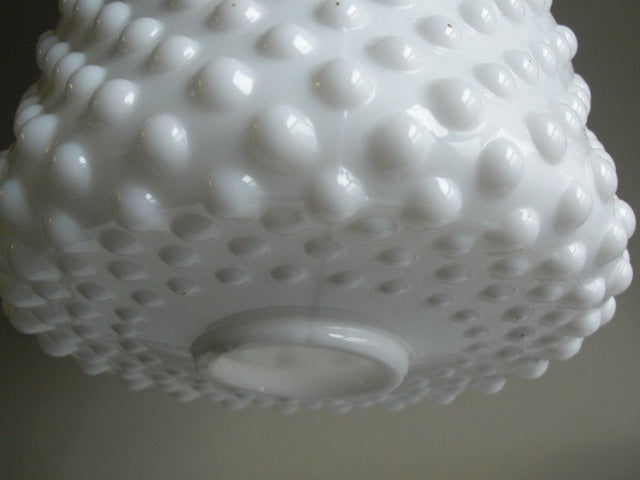 6" White Fount with Hobnail Design