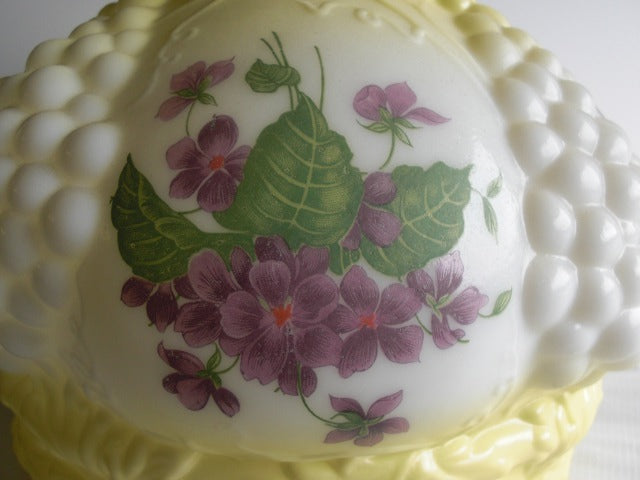 Yellow Tinted Textured Fount with Purple Floral Design