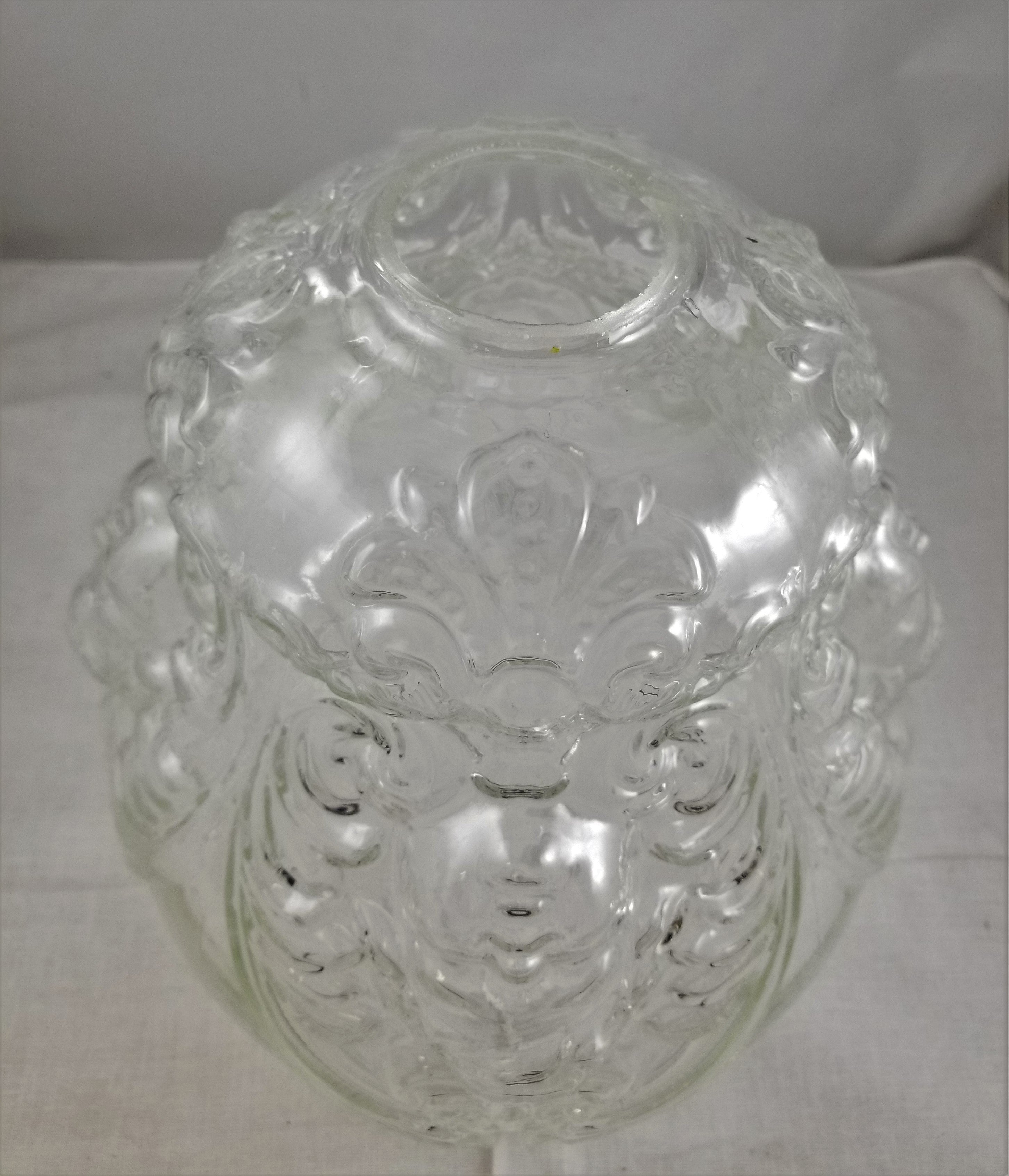 Clear Glass 'Cherub' Fount