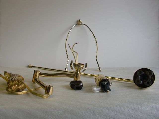 Swing Arm End Lamp Unit with a Brass Finish