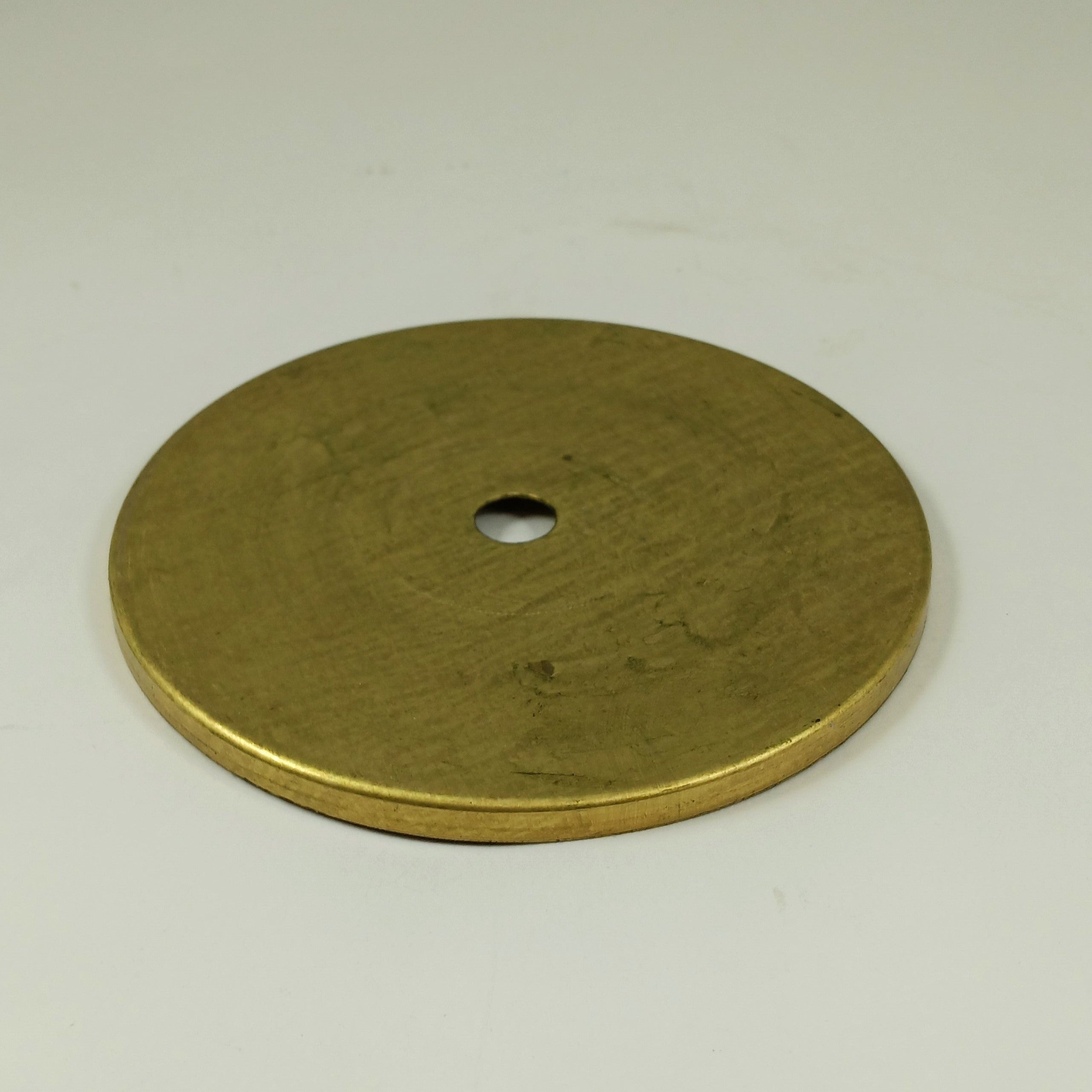 6-1/2" Round Flat Brass Plates - Unfinished Brass - Check Plate