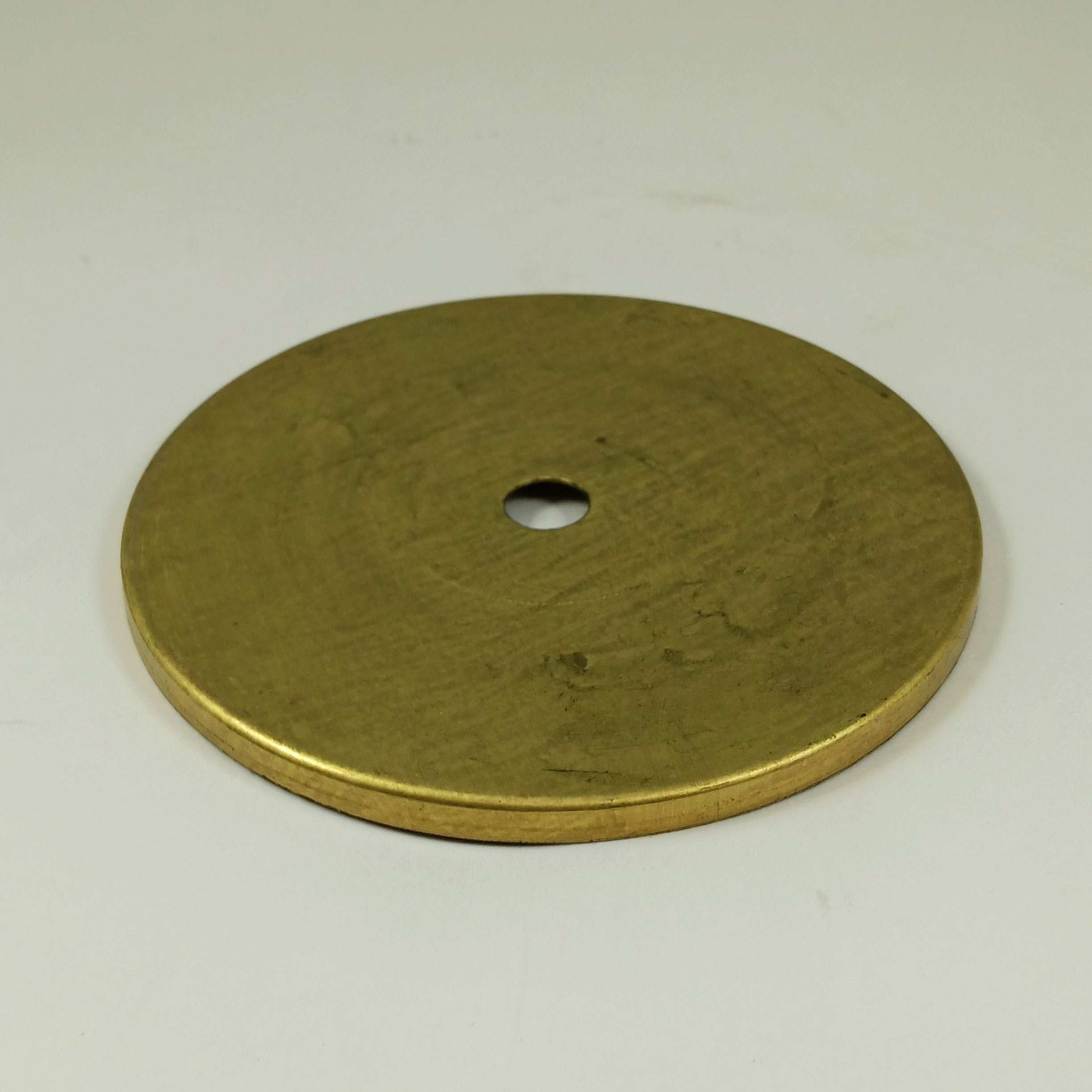 6-3/4" Round Flat Brass Plates - Unfinished Brass - Check Plate