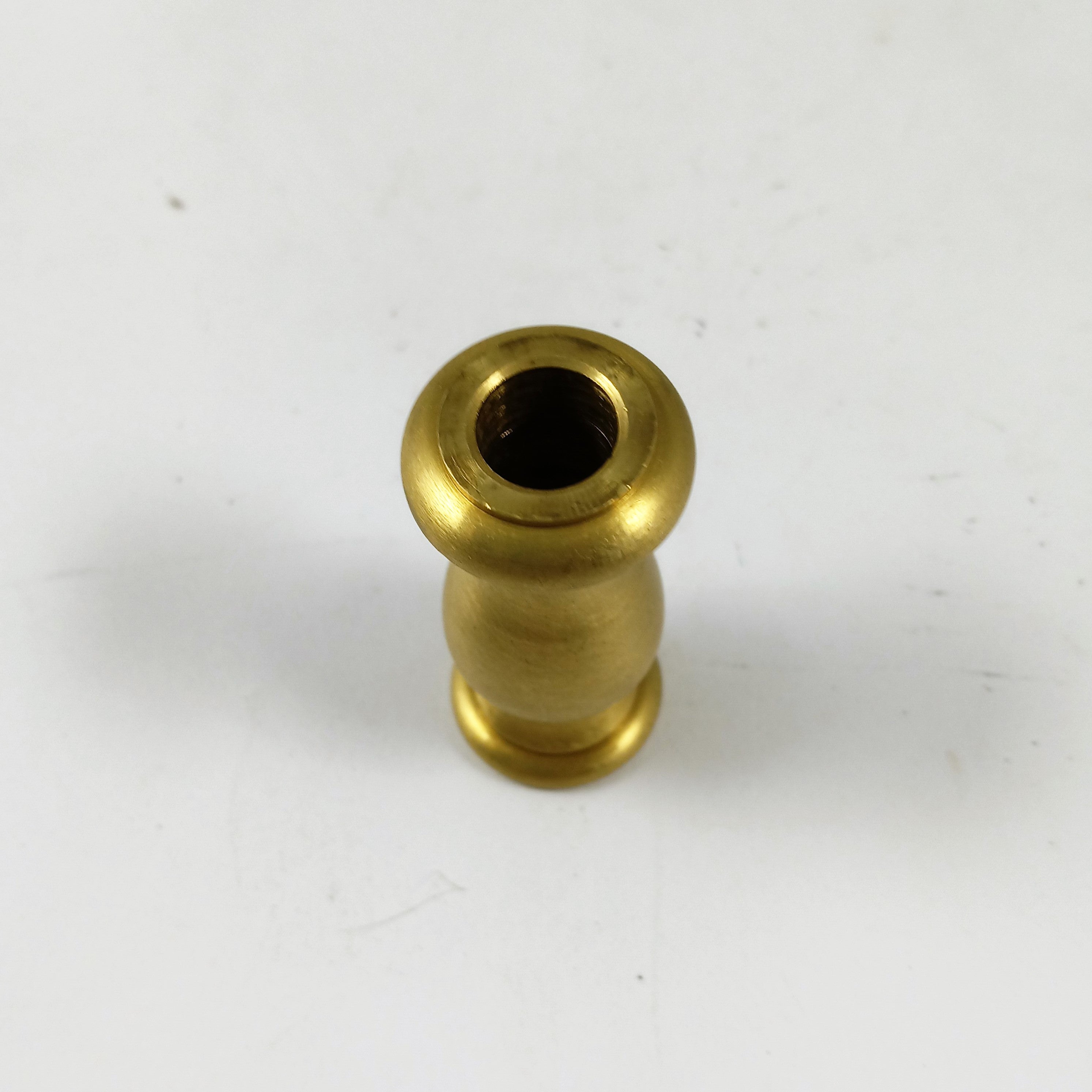 Turned Brass Neck - Brushed Brass - 7/8" Diameter - 2" High - Slip 1/8 IPS