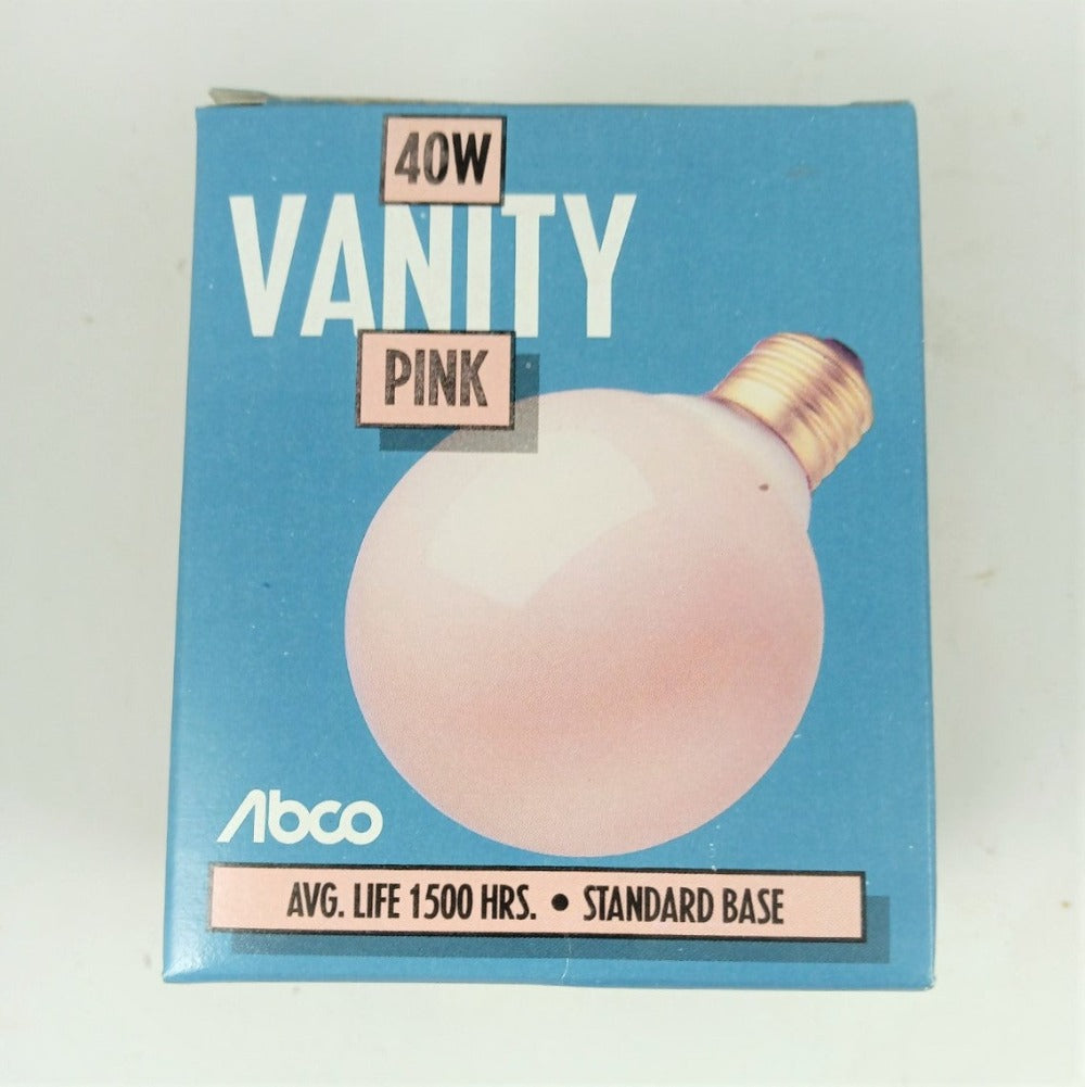 40W Medium Base Pink Vanity Globe Bulb *OUT OF STOCK*