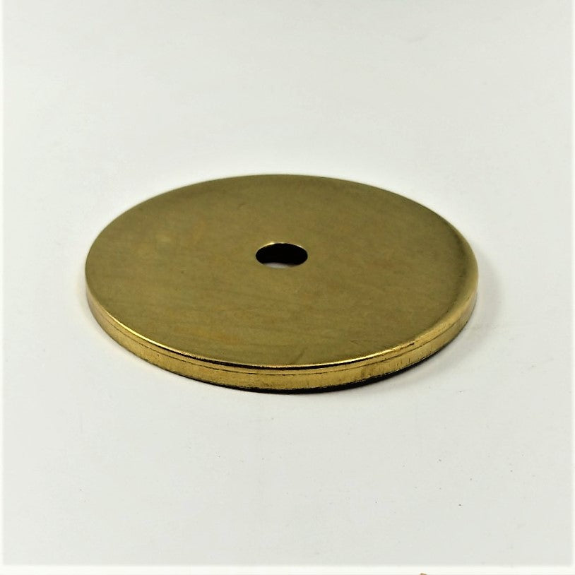 3" Steel Round Check Plate - Brass Plated - Center Hole Slips 1/8 IPS