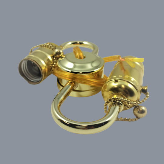 ゆら様 Polished Brass - 2 Light Cluster w/ 8
