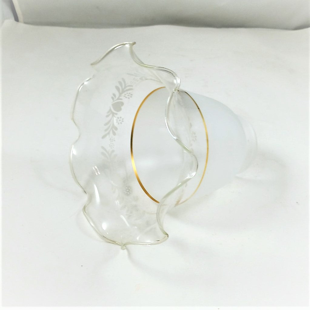 Glass Fixture Shade-2-1/4"fit.ter - 5"h- Frost w/Clear End