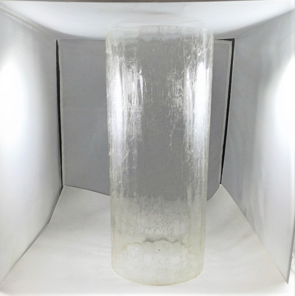 8" x 18" Clear Crackled Design Cylinder - 1/8" Thick